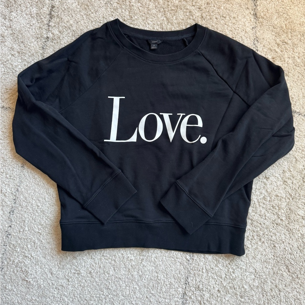 J. Crew Black Love Sweatshirt